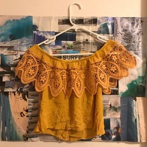 Cropped off the shoulder shirt